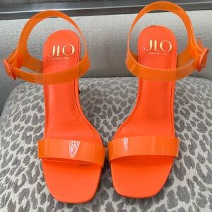 Jennifer Lopez Vibrant Orange Heels